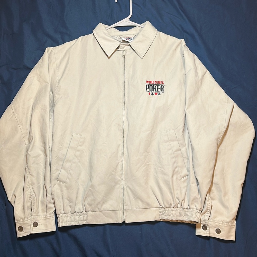 World Series of Poker (WSOP) Official Zip-Up Hoodie -  Beige (Size L)